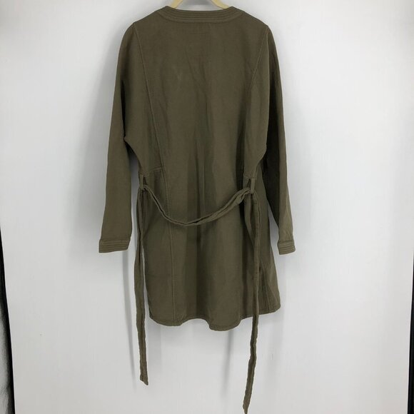 Madewell Olive Green Stitch  Edge Duster Utility Jacket Cardigan tie waist XS - Picture 4 of 16